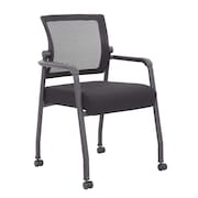 BOSS OFFICE PRODUCTS Office Style Mesh Back Rolling Guest Chair with Flex Back B6889R-BK